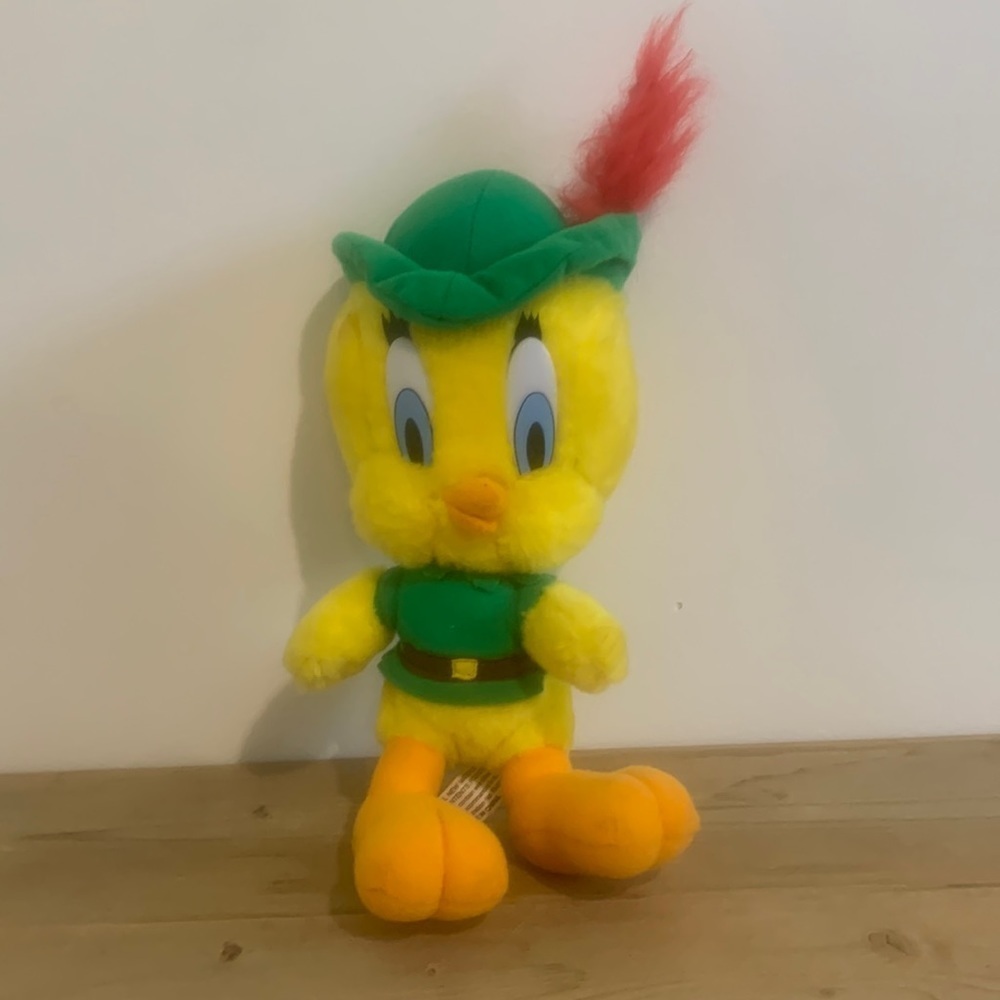 Vintage 1997 Looney Tunes Tweety Bird Plush Robin Hood 19" Warner Bros Stuffed